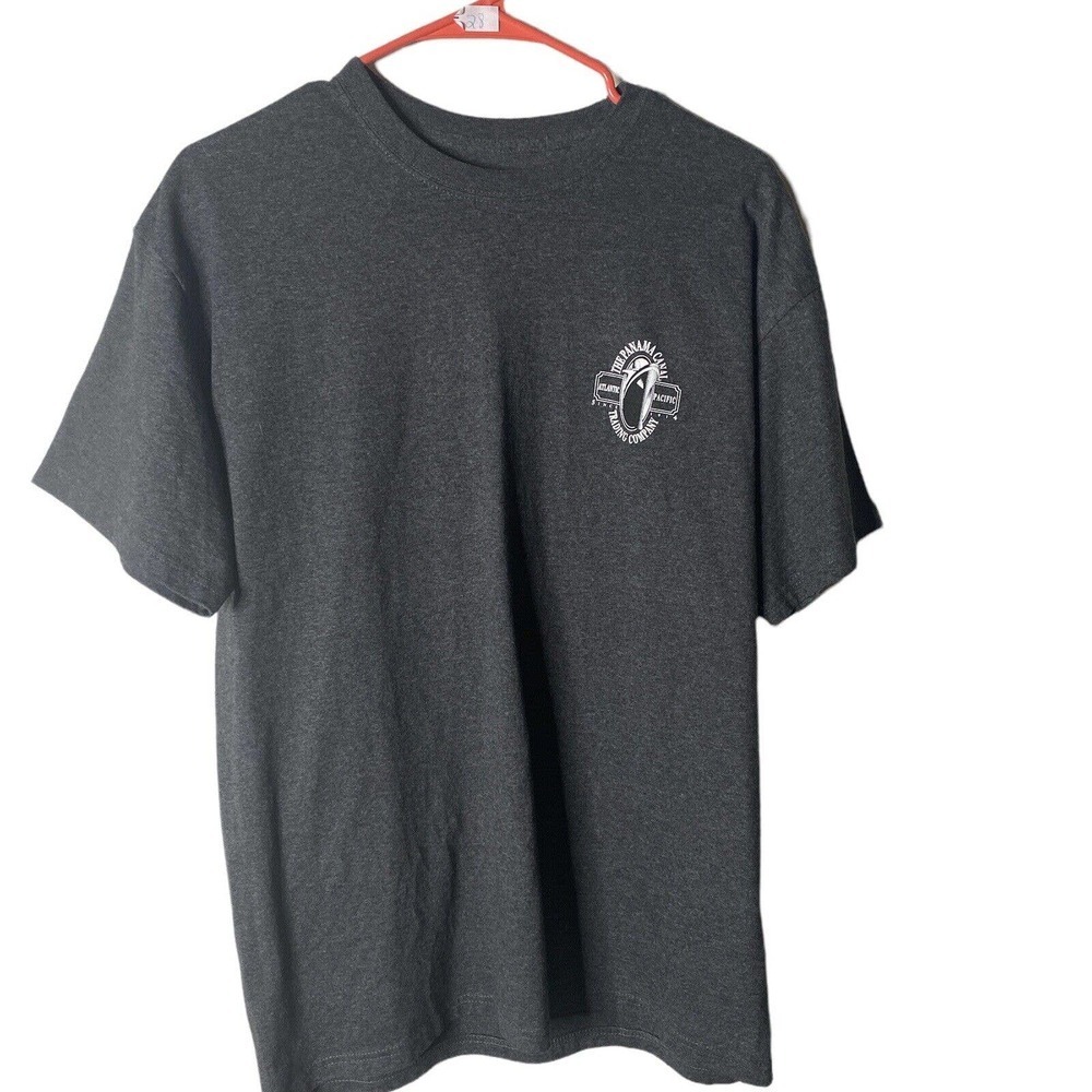 Vtg Panama Canal Trading Company Iguana T Shirt Mens SZ L Unisex Gray - Picture 2 of 7
